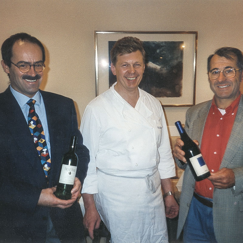 Luciano with fellow producer Franz Haas (on the left)
