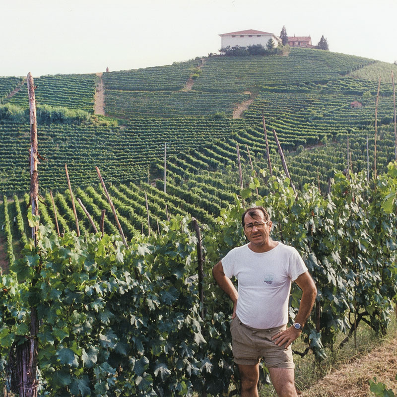 Luciano in his Cannubi Boschis vineyard in Barolo
