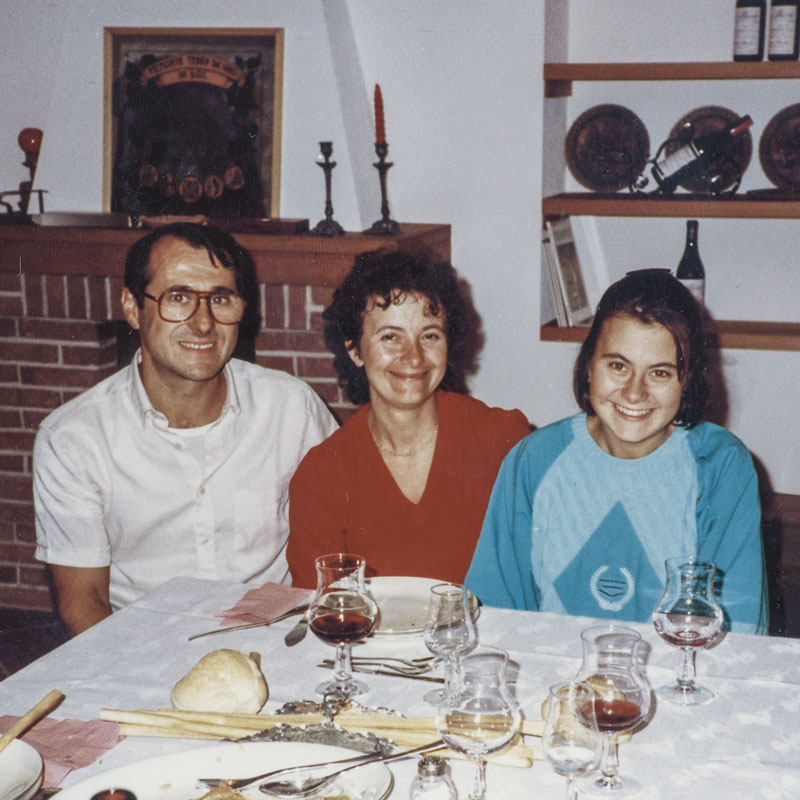 Luciano with Mariuccia and daughter Barbara