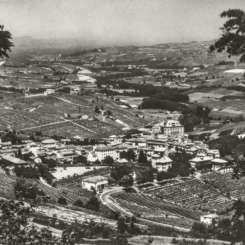 The historic town centre of Barolo in the 1950s