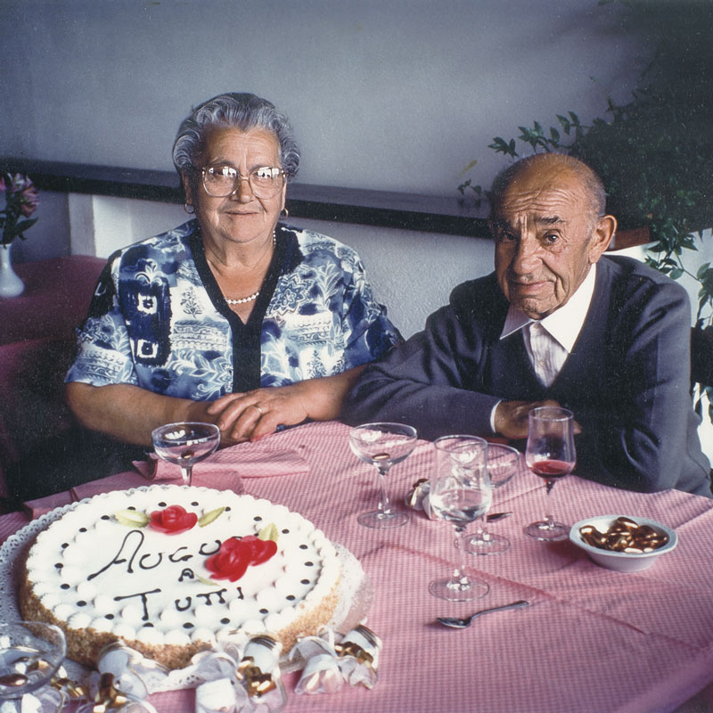 Mamma Rosina and papà Ottavio at a celebration