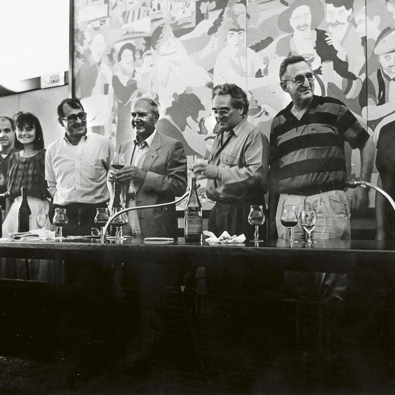 Luciano with other producers at the Enoteca Regionale del Barolo and in a vineyard